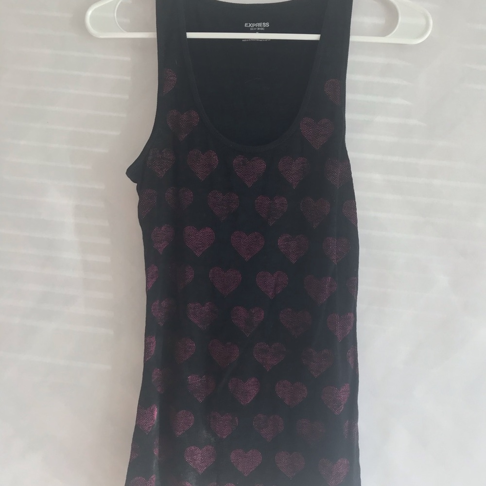 🌻express heart tank top medium